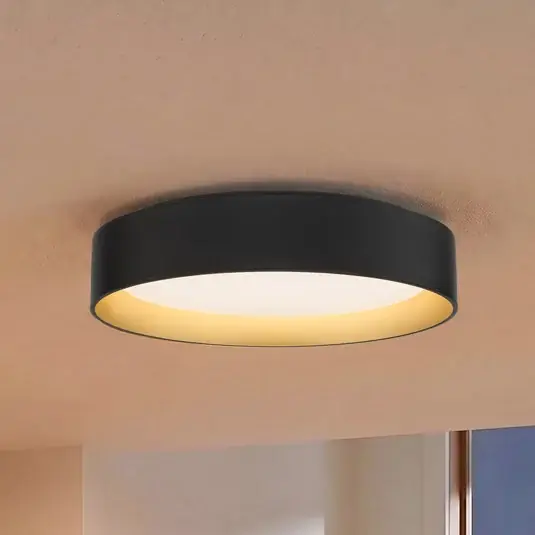 Kedvezmény Lindby LED mennyezeti lámpa Gracjan, fekete, fém, CCT, Ø45cm