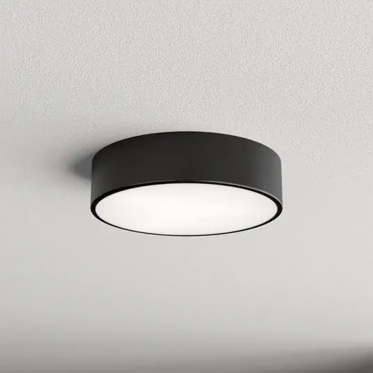Cleo 300 mennyezeti világítás, IP54, Ø 30 cm, fekete Biztonságos vásárlás