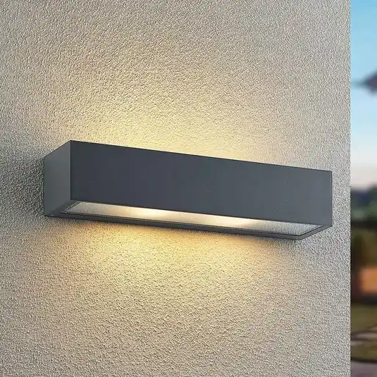 Vedd meg online Arcchio kültéri fali lámpa LengoE27, 38 cm, antracit, E27, IP54