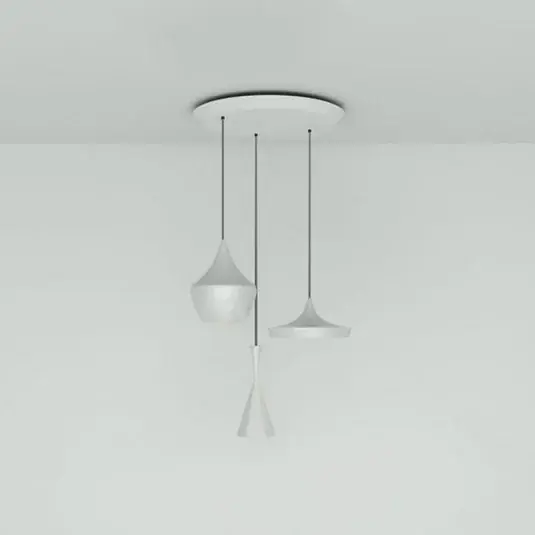 Ne maradj le Tom Dixon Beat Trio kerek lógó lámpa 3-izzós fehér