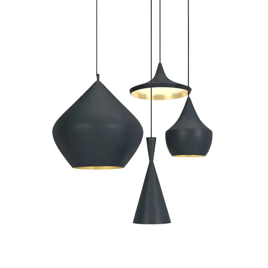Kedvezmény Tom Dixon Beat Range kerek lógó lámpa 4 égő fekete