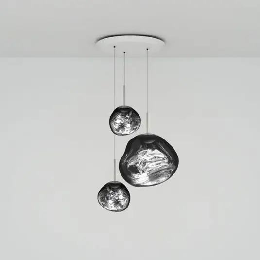 Akció Tom Dixon lógó lámpa Melt Trio Round, Ø 81 cm, 3 izzós, króm