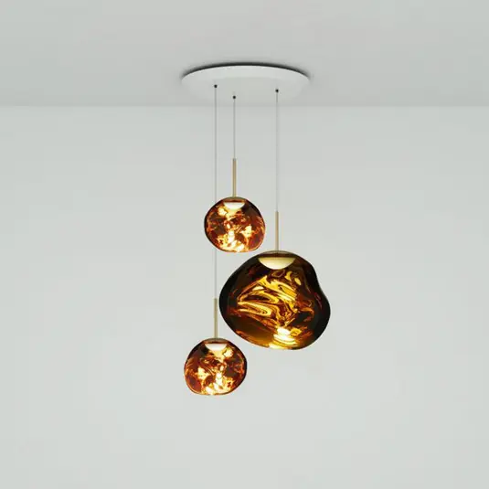 Kiárusítás Tom Dixon Melt Trio Round lógó lámpa, Ø 81 cm, arany