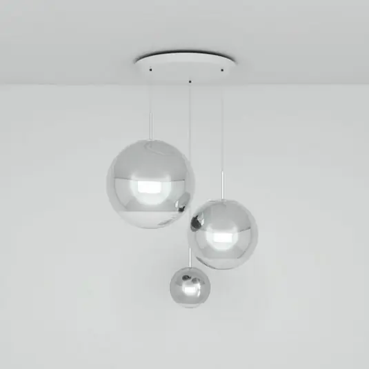 Bestseller Tom Dixon Mirror Ball Range kerek 3-izzós króm