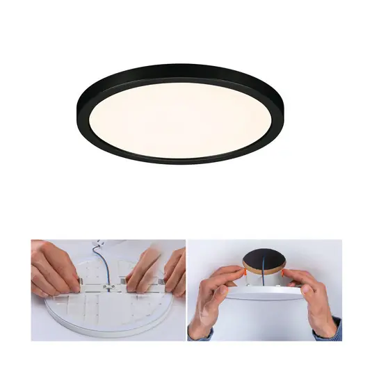 Korlátozott ajánlat Paulmann Areo LED panel kerek fekete 3000K Ø17.5cm