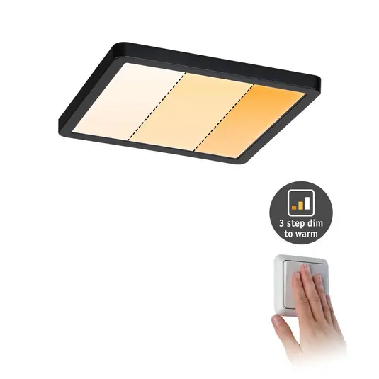 Paulmann Areo Panel dimtowarm szögl. fekete 17,5cm Bestseller
