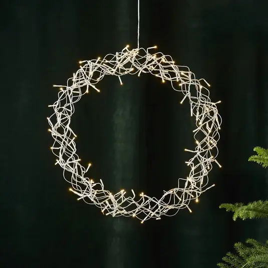 Expressz kézbesítés LED koszorú Göndör, meleg fehér, Ø 50 cm