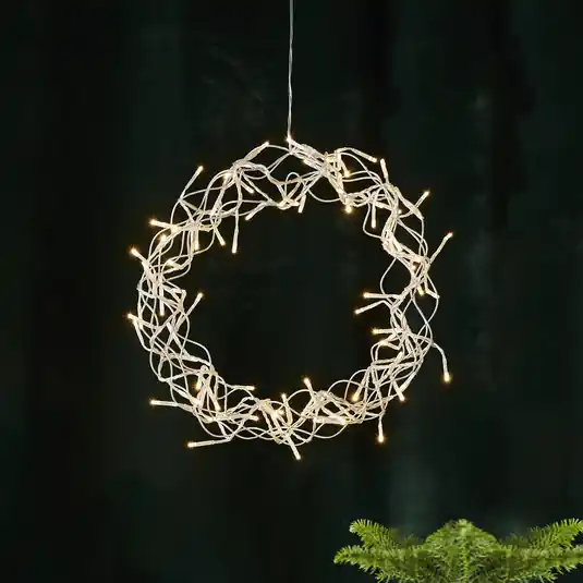 LED koszorú Göndör, meleg fehér, Ø 30 cm Kihagyhatatlan ajánlat