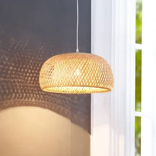 Lindby függőlámpa Jadwiga, Ø 45 cm, bambusz, E27 Akciós ár