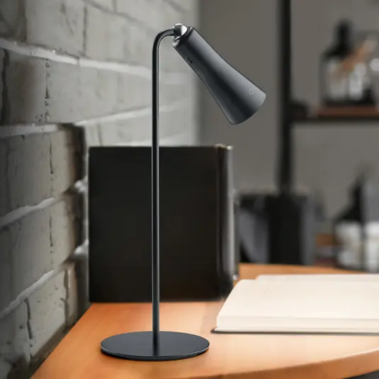 Szuper ajánlat LED-es, újratölthető asztali lámpa Maxi, fekete, fém, fényerőszabályzó, 36