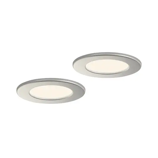 Kiárusítás Prios LED süllyesztett lámpa Cadance, ezüst, 12 cm, 2 db-os szett, CCT