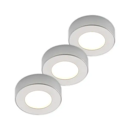 Alacsony ár Prios LED mennyezeti lámpa Edwina, ezüst, 12 cm, 3 darabos szett
