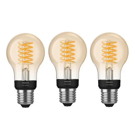 3x Philips Hue White E27 7 W filament A60 550 lm Szuper akció