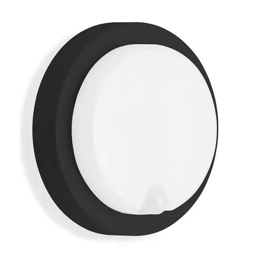 Olcsó LED érzékelős kültéri fali lámpa Dortmund Ø17cm fekete