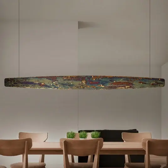 Árengedmény Quitani Persida LED-es függőlámpa, 148 cm, ütőfém, arany