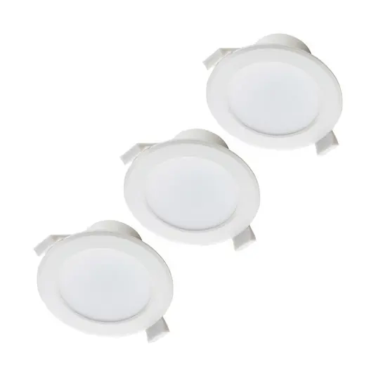 Prios LED süllyesztett lámpa Rida, 3 darabos szett, fehér, 19cm, CCT, IP44 Kedvezményes ár