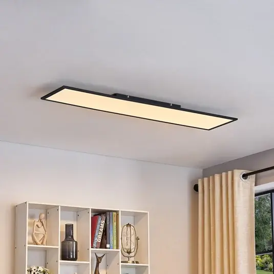 Lindby LED panel Lamin, fekete, 120cm, CCT, dimmelhető, távirányítós Azonnal elérhető
