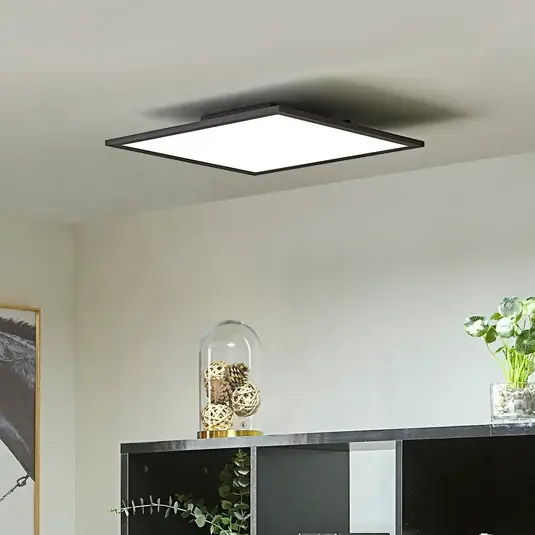Kedvezmény Lindby LED panel Lamin, fekete, 40 cm, CCT, dimmelhető, távirányítós