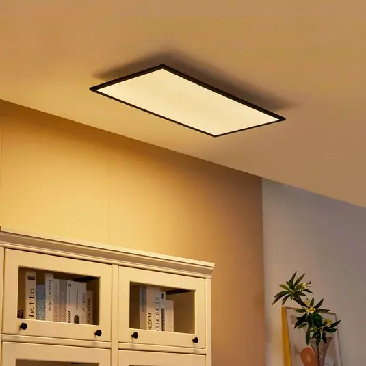 Lindby LED panel Lamin, fekete, 80 cm, CCT, fényerőszabályzó, távirányítóval Legnépszerűbb