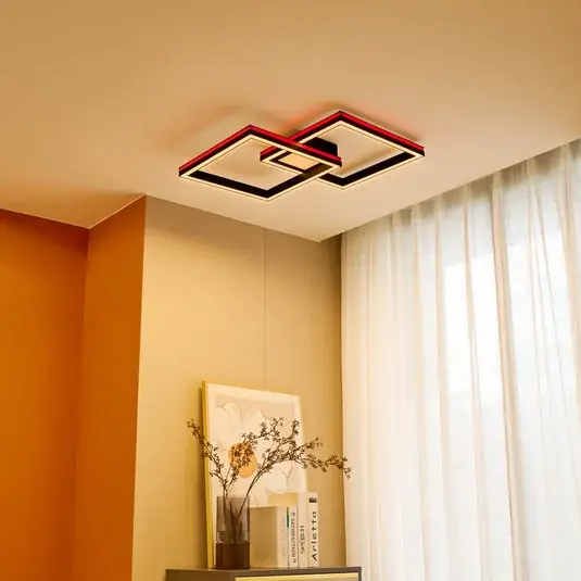 Lucande Smart LED mennyezeti lámpa Tjado, 85cm, fekete, RGB, CCT Azonnal elérhető