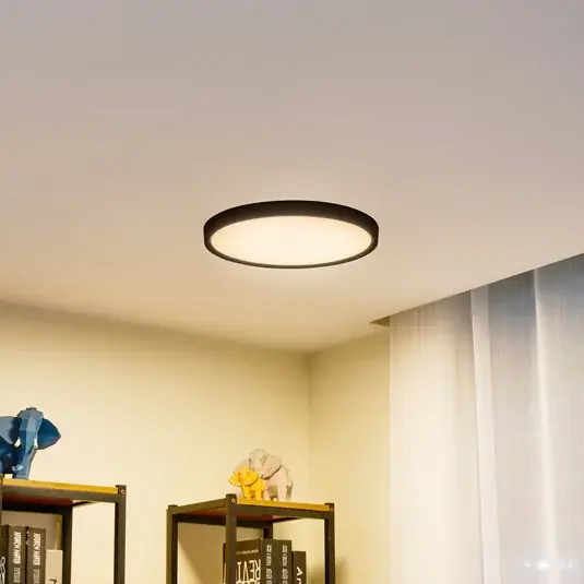 Azonnali szállítás Lindby Smart LED mennyezeti lámpa Pravin, Ø 40 cm, CCT, fekete