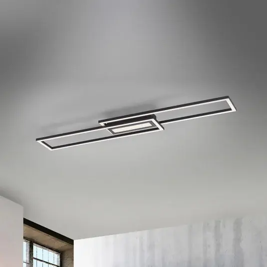 Kedvezményes ár LED mennyezeti világítás Asmin, CCT, fekete, 95x17,5cm