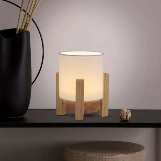 Madita LED asztali lámpa, magasság 19 cm, natúr/fehér Különleges ajánlat