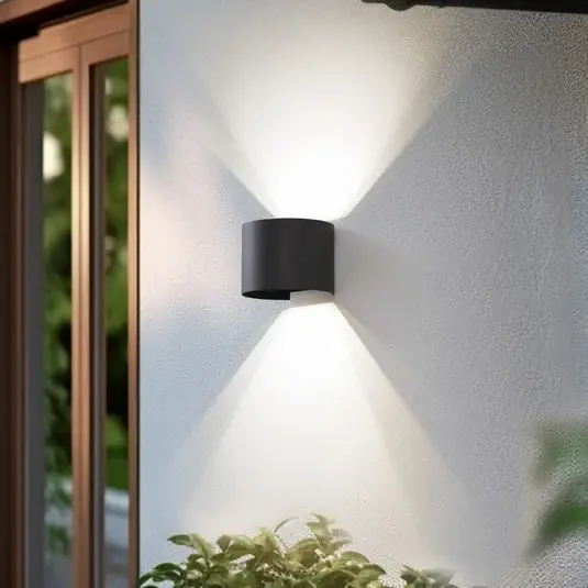 Utolsó esély Lindby Smart LED kültéri falilámpa, Dara, szürke, kerek, CCT RGB, Tuya