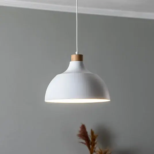 Envostar Kaitt lógó világítás, fehér, Ø 34 cm, faelemekkel Korlátozott ajánlat
