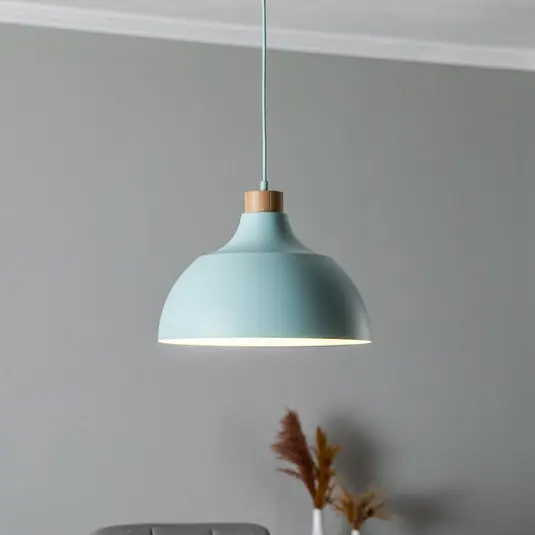 Envostar Kaitt lógó világítás, menta zöld, Ø 34 cm, fa részletek Outlet
