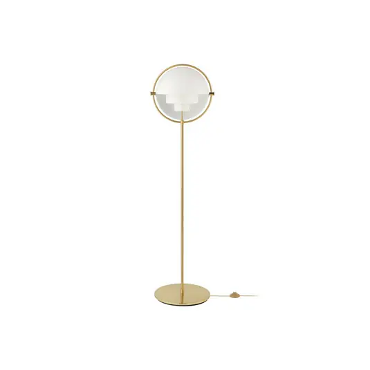 Legkelendőbb Gubi Multi-Lite álló világítás, magasság 148 cm, sárgaréz/fehér