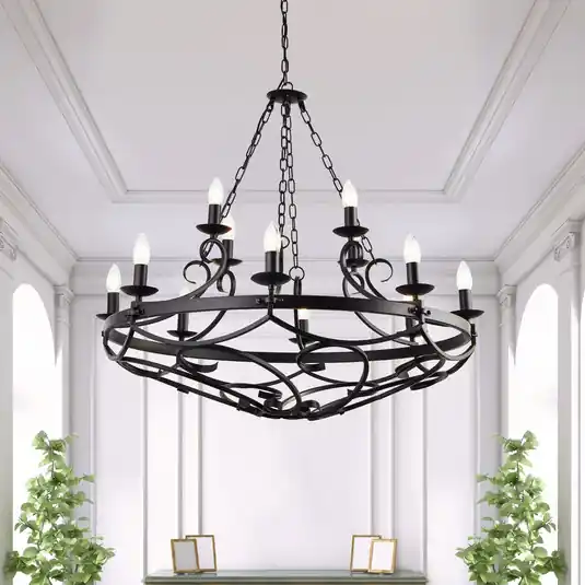 Ajánlat Cartwheel III csillár, 12 lámpás, Ø 89cm, fekete, fém