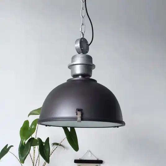 Árcsökkenés Bikkel függesztéklámpa, Ø 42 cm, fekete, fém, üveg, E27