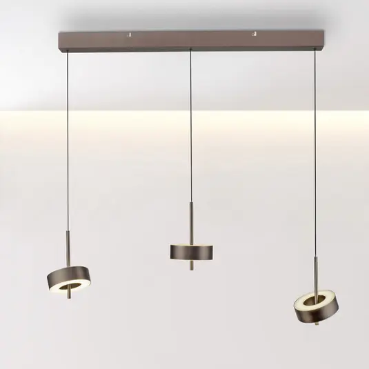 Vedd meg online Paul Neuhaus Smart LED függőlámpa Q-Rotate sötétbarna 3-lámpás sötétbarna