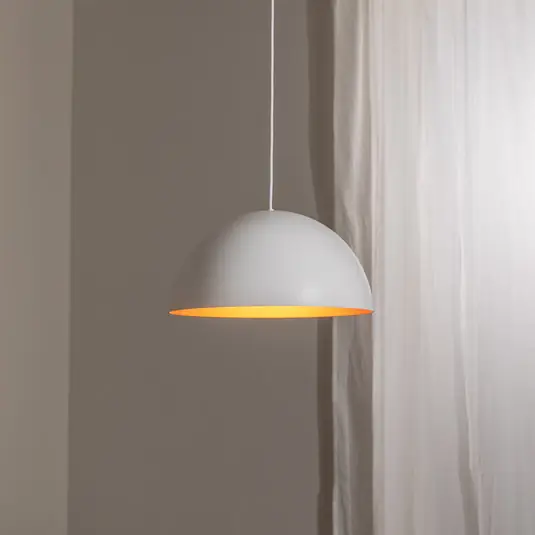 Gyors kiszállítás LED-es függőlámpa Studio Line 50996, fehér/réz, Ø 35 cm