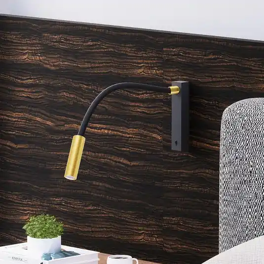 Árengedmény Molto Luce Arok LED-es fali lámpa, fekete/arany, alumínium
