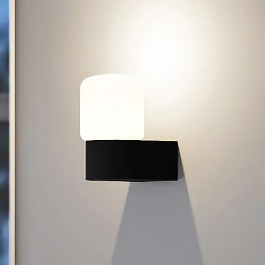 Árcsökkenés Molto Luce Lanu Flat kültéri fali lámpa, fekete, alumínium/üveg