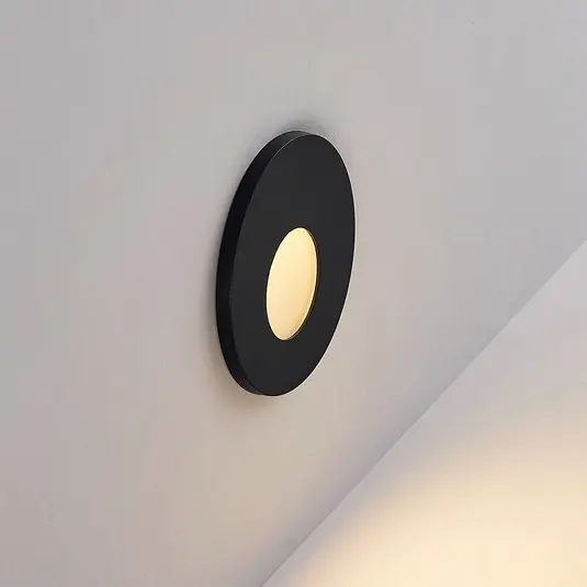 Gyors szállítás Molto Luce LED süllyesztett lámpa Wall 68R RD, alumínium, fekete, CCT