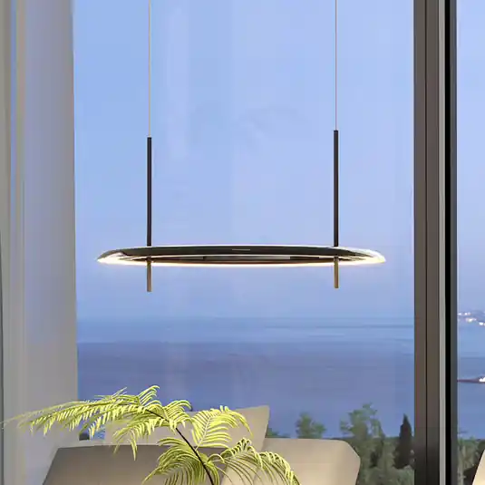 Molto Luce Vuto PD LED lógó lámpa, fényes fekete, Ø 60 cm Legkelendőbb