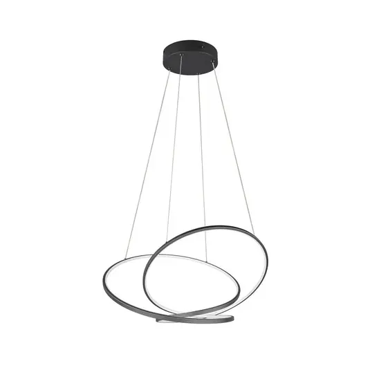 Biztonságos fizetés LED függőlámpa Darvin hossza 84 cm fekete matt fém CCT