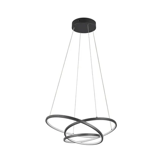 LED függőlámpa Darvin hossza 64 cm fekete matt fém CCT Vásárlói kedvenc