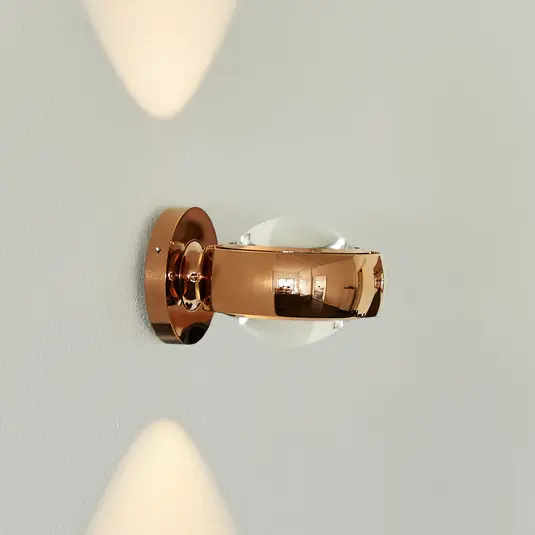 Szuper akció LOOM DESIGN LED fali világítás Optic rózsaszín arany alumínium Ø 12 cm