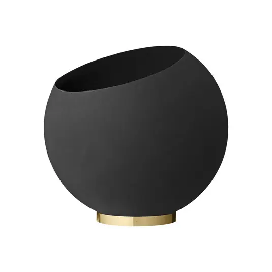 Különleges ajánlat AYTM Globe virágcserép, Ø 60 cm, fekete, alumínium, acél