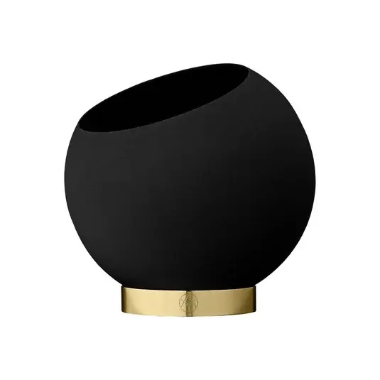 Árcsökkenés AYTM virágcserép Globe, Ø 17 cm, fekete, alumínium, acél