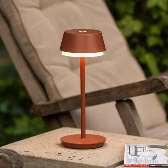 LED-es újratölthető asztali lámpa Lyon, terrakotta, IP54, dimmer, CCT, RGB Vedd meg online