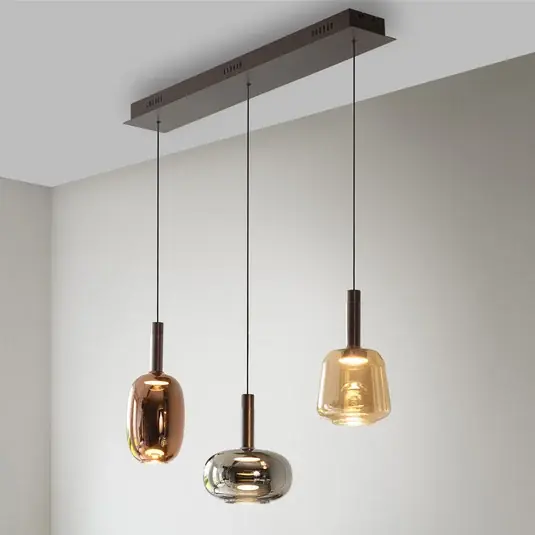 Vedd meg most Paul Neuhaus, Irides LED-es függőlámpa, 90 cm hosszú, színes, üveg