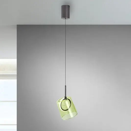 Paul Neuhaus LED-es függőlámpa Zula, zöld, Ø 15 cm, üveg Csak ma