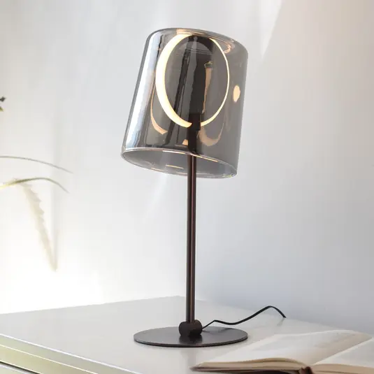 Paul Neuhaus Zula LED asztali lámpa, füstszürke, magasság 42 cm Expressz szállítás