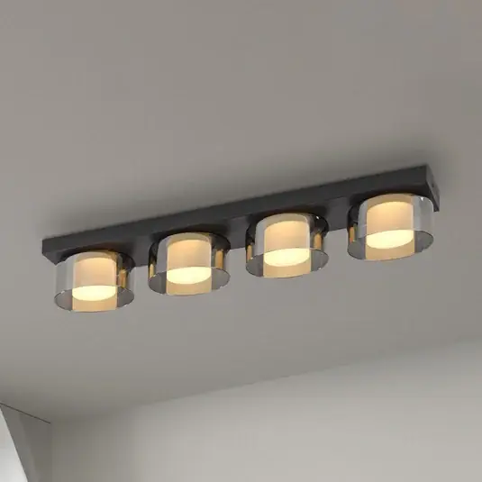 Azonnali szállítás Paul Neuhaus LED mennyezeti lámpa Rika, 70 cm, üveg, fényerőszabályzó