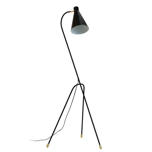 Prémium Dyberg Larsen állólámpa Miles, fekete, magasság 154,5 cm